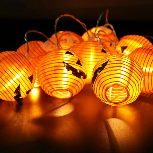 1.2M Halloween String Lights Pumpkin LED Light 10Heads Halloween Party Lights Warm White Halloween Home Decoration eprolo