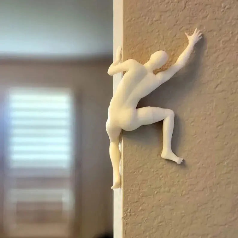 Unique Climber Sculpture Wall Decor – Modern Climbing Figure Wall Art Kreative