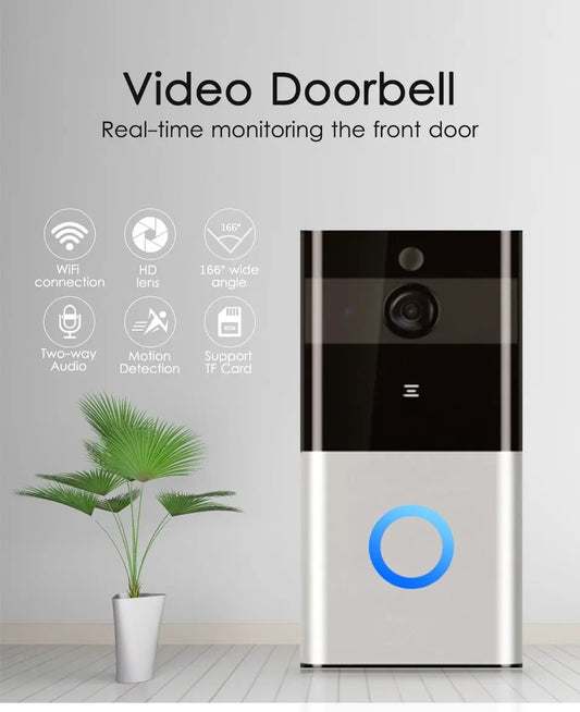 Marlboze 720P WiFi Smart Video Doorbell – Wireless Intercom, PIR Motion Detection, Night Vision, and SD Card Storage Kreative