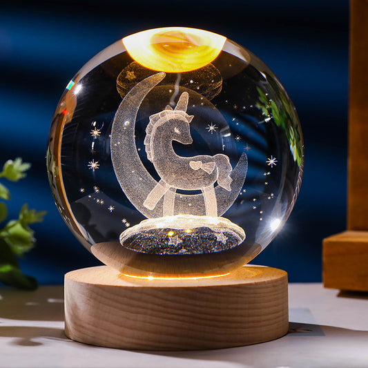 Starry Sky 3D Micro Landscape Crystal Ball | Creative White Crystal Ball Ornament for Home & Car Decoration - Kreative