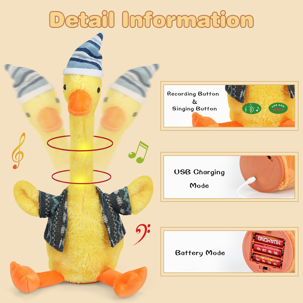 Twisting Duck Repeating Plush Toys – Singing & Dancing Fun for Kids