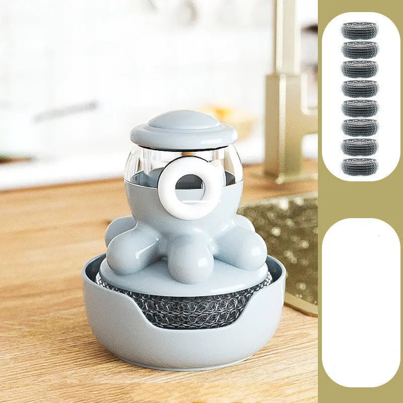 Octopus Pot Brush with Self-Adding Liquid - Efficient Kitchen Cleaning Gadget Kreative