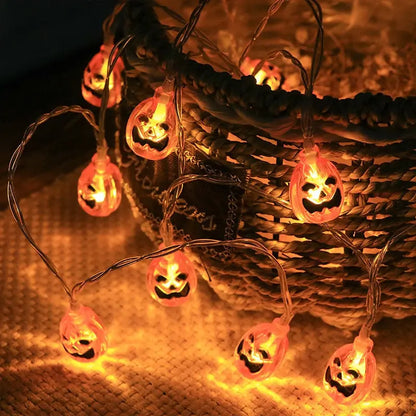 1.5m 10Led Halloween Pumpkin Ghost Skeletons Bat Spider Led Light String Festival Home Bar Party Decor Halloween Ornament eprolo