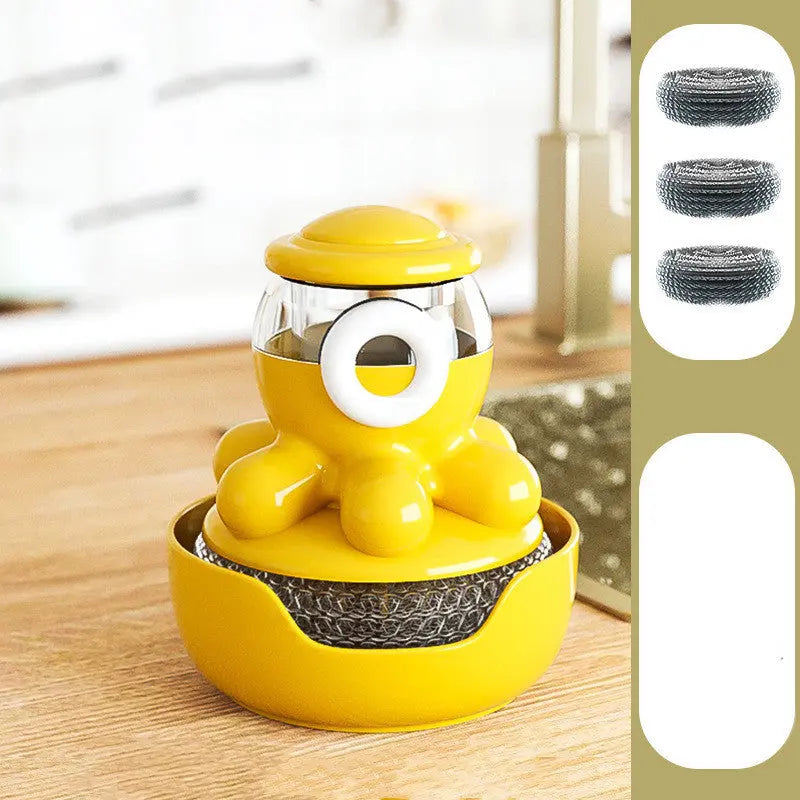 Octopus Pot Brush with Self-Adding Liquid - Efficient Kitchen Cleaning Gadget Kreative